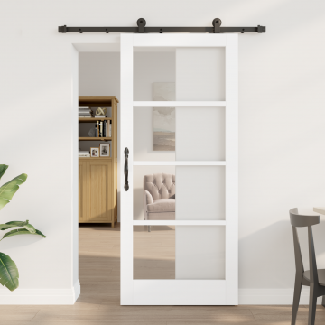 Usa glisanta Gossi cu set de accesorii orkdal alb 86x198.5 cm, usa interioara Gossi cu sticla orkdal alb 86x198.5 cm