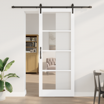 Usa glisanta Gossi cu set de accesorii 'orkdal'alb 93x232 cm, usa interioara Gossi cu sticla 'orkdal'alb 93x232x4 cm