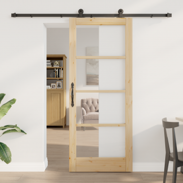 Usa glisanta Gossi cu set de feronerie 'orkdal'83x202 cm, usa de interior Gossi cu sticla 'orkdal'83x202x4 cm din lemn masiv de pin