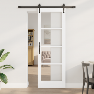 Usa glisanta Gossi cu set de feronerie orkdal alb 73.5x211 cm, usa de interior Gossi cu sticla orkdal alb 73.5x211x4 cm