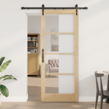 Usa glisanta Gossi cu set de hardware 'orkdal'86x211 cm, usa interioara Gossi cu sticla 'orkdal'86x211x4 cm lemn masiv de pin
