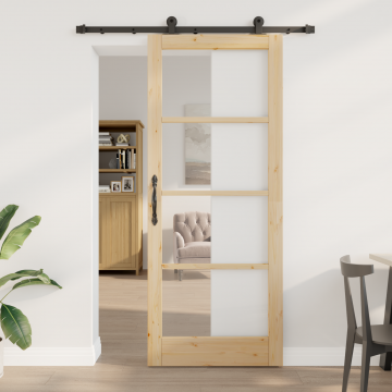 Usa glisanta Gossi cu set de hardware 'orkdal'86x211 cm, usa interioara Gossi cu sticla 'orkdal'86x211x4 cm lemn masiv de pin Usa glisanta Gossi cu set de hardware 'orkdal'86x211 cm, usa interioara Gossi cu sticla 'orkdal'86x211x4 cm lemn masiv de pin