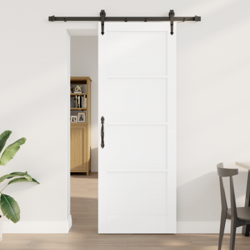 Usa glisanta Gossi cu set de hardware 'orkdal'alb lemn solid de pin, usa interioara Gossi 'orkdal'alb 78x211x4 cm lemn solid de pin