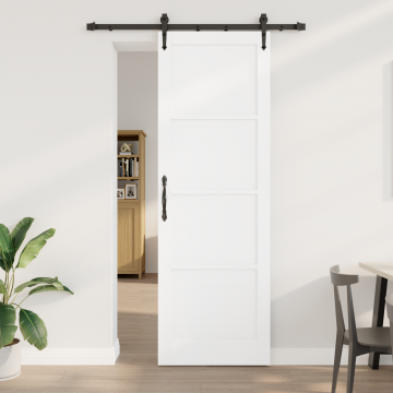 Usa glisanta Gossi cu set de hardware 'orkdal'alb lemn solid de pin, usa interioara Gossi 'orkdal'alb 78x232x4 cm lemn solid de pin