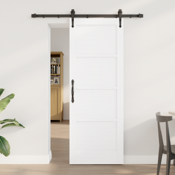 Usa glisanta Gossi cu set de hardware 'orkdal'lemn solid alb de pin, usa interioara Gossi 'orkdal'alb 73.5x198.5x4 cm lemn solid de pin