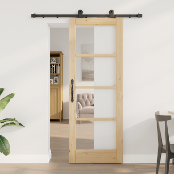 Usa glisanta Gossi cu set hardware 'orkdal'73.5x198.5 cm, usa interioara Gossi cu sticla 'orkdal'73.5x198.5x4 cm lemn masiv