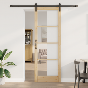 Usa glisanta Gossi cu set hardware 'orkdal'83x232 cm, usa interioara Gossi cu sticla 'orkdal'83x232x4 cm din lemn masiv de pin
