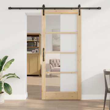 Usa glisanta Gossi cu set hardware 'orkdal'93x211 cm, usa interioara Gossi cu sticla 'orkdal'93x211x4 cm lemn solid de pin