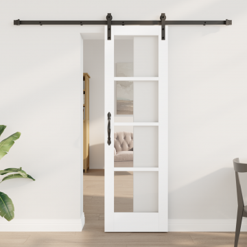 Usa glisanta Gossi cu set hardware 'orkdal'alb 61x198.5 cm, usa interioara Gossi cu sticla 'orkdal'alb 61x198.5x4 cm