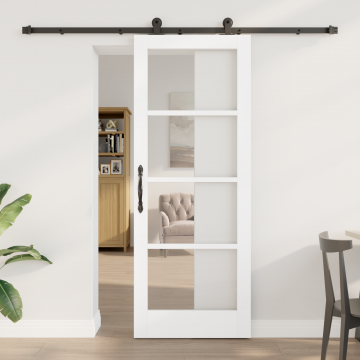 Usa glisanta Gossi cu set hardware 'orkdal'alb 78x202 cm, usa interior Gossi cu sticla 'orkdal'alb 78x202x4 cm