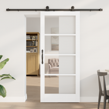 Usa glisanta Gossi cu set hardware 'orkdal'alb 86x198.5 cm, usa de interior Gossi cu sticla 'orkdal'alb 86x198.5x4 cm
