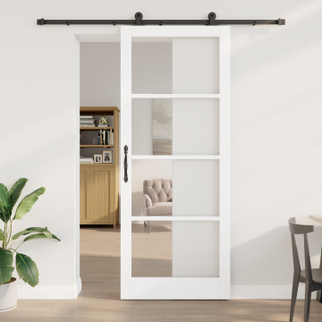 Usa glisanta Gossi cu set hardware 'orkdal'alb 93x232 cm, usa de interior Gossi cu sticla 'orkdal'alb 93x232x4 cm