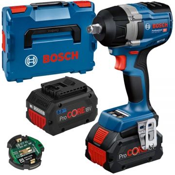 Bosch  GDS 18V-750 C - Masina de insurubat cu impact cu 2 acumulatori Li-Ion 18 V 8 Ah patrat 1/2 inch 750 Nm M12-M22 valiza speciala accesorii