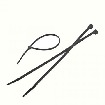 Colier din nailon pentru cabluri 4,8x250 mm negru, set 100 bucati