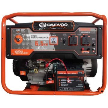 Daewoo  GDK6500E - Generator de uz general 6 kW Daewoo - 8.7 CP 25  l pornire electrica monofazat