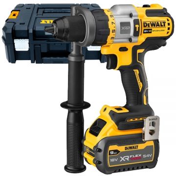 DeWalt  DCD999X1 - Masina de gaurit si insurubat cu percutie cu 1 acumulator Li-Ion 18 V 9 Ah 67 Nm motor fara perii led iluminare valiza speciala
