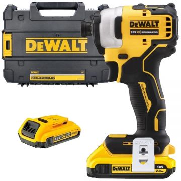 DeWalt  DCF809D2T - Masina de insurubat cu impact cu 2 acumulatori Li-Ion 18 V 2 Ah 190 Nm - valiza speciala
