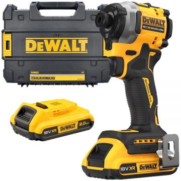 DeWalt  DCF850D2T - Masina de insurubat cu impact cu 2 acumulatori Li-Ion 18 V 2 Ah 205 Nm - valiza speciala