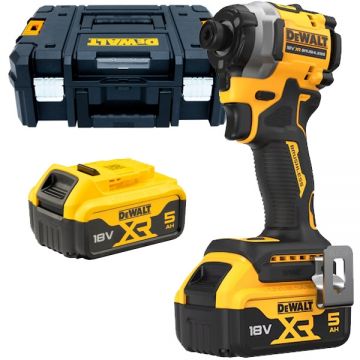 Dewalt  DCF850P2T - Masina de insurubat cu impact cu 2 acumulatori Li-Ion 18 V 5 Ah 205 Nm M16 valiza speciala