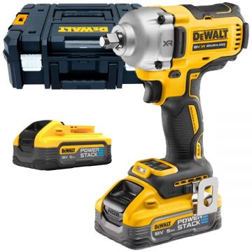 Dewalt  DCF891H2T - Masina de insurubat cu impact cu 2 acumulatori Li-Ion 18 V 5 Ah patrat 1/2 inch 830 Nm - valiza speciala