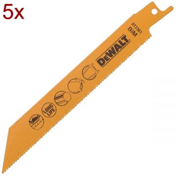 DeWalt  S922BF - Panza fierastrau sabie bimetal 152 mm 14 dinti/inch dantura standard 5 bucati