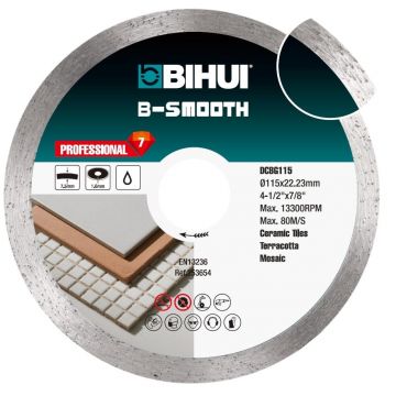Disc Diamantat pt. taiat placi ceramice, uz universal, 115x22.23 (mm) Profesional - BIHUI-DCBG115