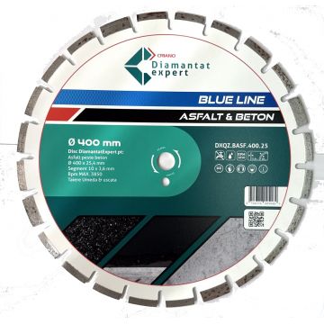 Disc DiamantatExpert LASER pt. Asfalt, Beton, Materiale abrazive 400x25,4mm (mm) taiere uscata sau umeda, Blue Line Profesional - DXQZ.BASF.400.25