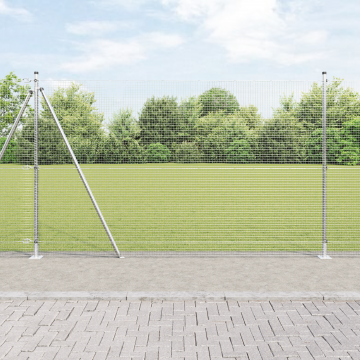 Gossi gard din sarma sudata cu 13 stalpi cu flansa 1.5x25 m din otel galvanizat