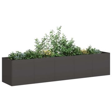 Gossi jardinier negru 200x40x40 cm otel laminat la rece