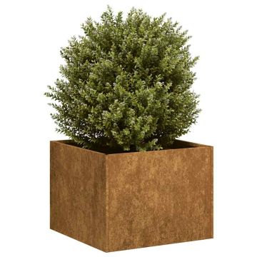 Gossi jardiniera rusty 40x40x30 cm otel pentru intemperii