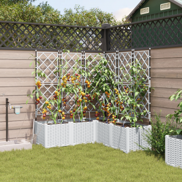 Gossi jardiniere de gradina cu sistem de irigare 5 buc alb