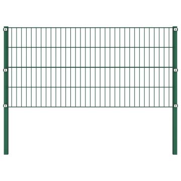 Gossi panou de gard cu stalpi, verde, 1,7 m, fier