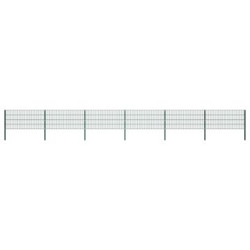 Gossi panou de gard cu stalpi, verde, 10,2 m, fier