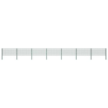 Gossi panou de gard cu stalpi, verde, 11,9 m, fier