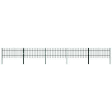 Gossi panou de gard cu stalpi, verde, 8,5 m, fier