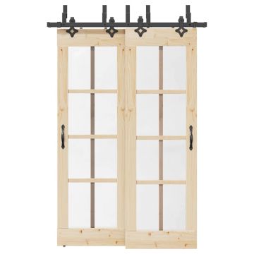 Gossi set feronerie pentru usi glisante, negru, 152,5 cm, otel