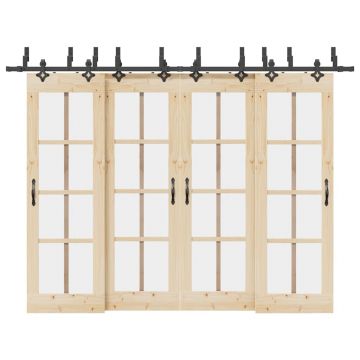 Gossi set feronerie pentru usi glisante, negru, 305 cm, otel
