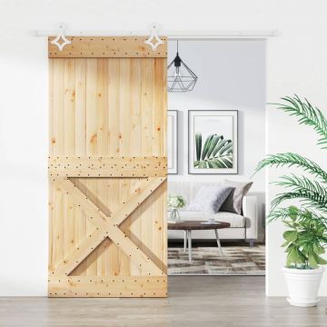 Gossi usa glisanta cu set de feronerie 95x210 cm, lemn masiv de pin
