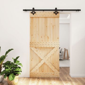 Gossi usa glisanta cu set de feronerie 95x210 cm, lemn masiv de pin