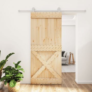 Gossi usa glisanta cu set feronerie, 90x210 cm, lemn masiv de pin