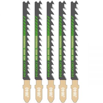 HiKOKI  JW40 - Set panze fierastrau pendular tija cu un prag de prindere (T) 100.4 mm lemn taiere dreapta grosiera 5 bucati