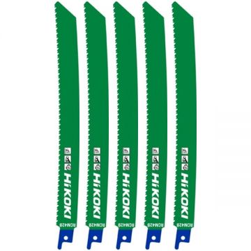 HiKOKI  RCM42B - Set panze fierastrau sabie bimetal 225 mm 10-14 dinti/inch dantura progresiva 5 bucati