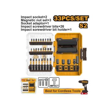 INGCO Set de vârfuri pentru biți de impact 33 piese S2