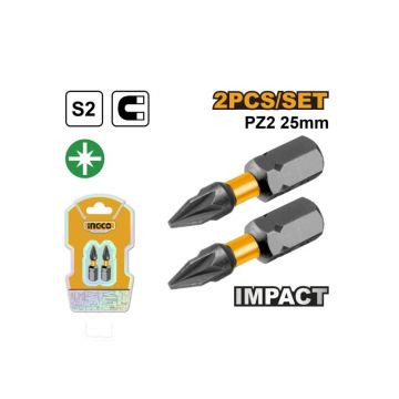 INGCO Vârf bit de impact PZ2 x 25 mm (2 buc)