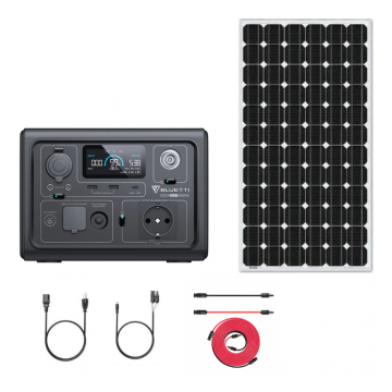 Kit generator solar portabil Bluetti Poweroak EB3A 600W 268Wh + panou rigid 115W