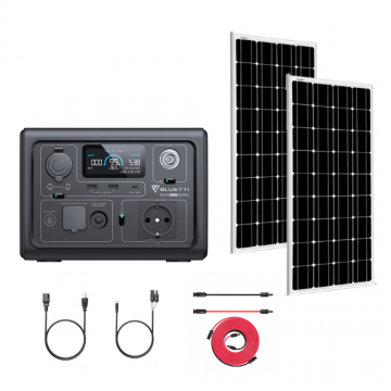 Kit generator solar portabil Bluetti Poweroak EB3A 600W 268Wh + panou rigid 2 x 115W