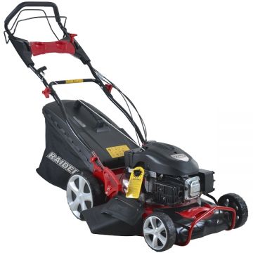 Raider  RD-GLM12 - Masina de tuns iarba pe benzina Raider - 5 CP 56 cm 3000 m2 autopropulsie sistem maruntire iarba evacuare laterala