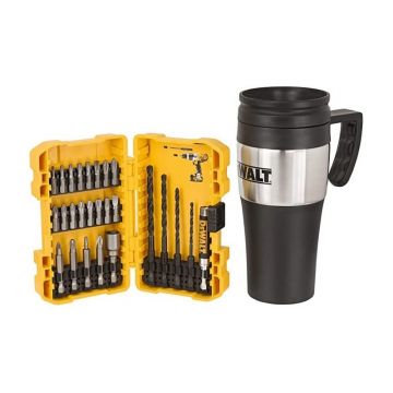 Set ascuțitoare DEWALT 25 piese + cană de cafea