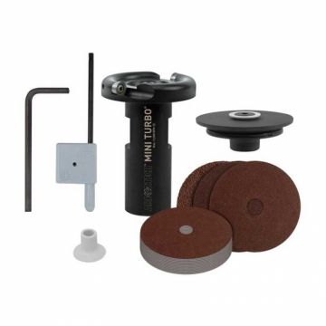 Set disc sculptura in lemn pentru polizor unghiular + accesorii Mini Turbo Arbortech MIN.FG.510.60, 18 piese
