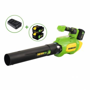 Suflanta de aer pe acumulator PartnerPRO, 2x20V 4Ah, 9000-19000RPM, Viteza flux aer 55m s, Acumulator si incarcator incluse
